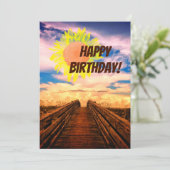 ビーチの小道の誕生日カード 招待状 (スタンド正面)