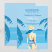 ビーチの少女の招待状 招待状 (正面/裏面)
