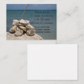 ビーチの岩石 ウェディング レセプション カード (正面/裏面)