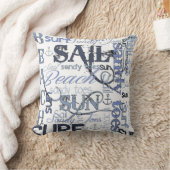 ビーチの帆日曜日の波の枕 クッション (ブランケット)