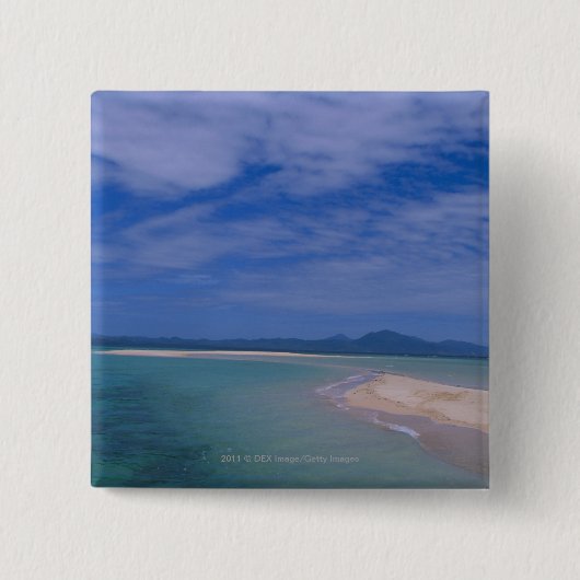 ビーチの干潮 缶バッジ (正面)