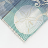 ビーチの幸せな場所の青い水の海のフリースブランケット フリースブランケット (角)