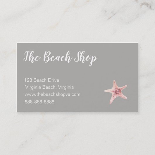 「ビーチの店」の沿岸名刺 名刺 (裏面)