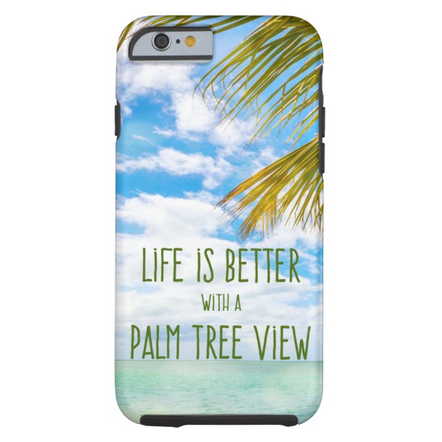 ビーチの引用文の生命はヤシの木の眺めとよりよいです Case-Mate iPhoneケース (裏面)
