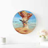 ビーチの強化 ラージ壁時計 (ホーム)