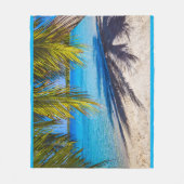 ビーチの影 フリースブランケット (正面)