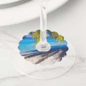 ビーチの影 ワイングラスタグ (クローズアップ)