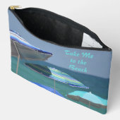 ビーチの必需品 熱帯の青い海の景色 アクセサリーポーチ (見開き)