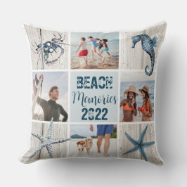 ビーチの思い出 – 4カスタム枚の写真 クッション