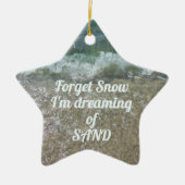 ビーチの恋人あなたの写真でカスタマイズ可能 セラミックオーナメント (正面)