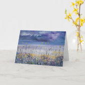 ビーチの悔やみや弔慰の哀悼の言葉カードを空けて下さい カード (黄色い花)