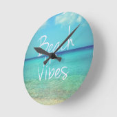 ビーチの感情 ラウンド壁時計 (傾斜)