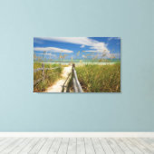 ビーチの成長する海のオートたちUniola paniculata キャンバスプリント (インサイチュ (ウッドフロア))