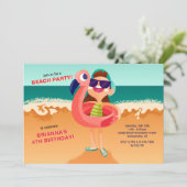 ビーチの招待状の若い女の子 招待状 (スタンド正面)