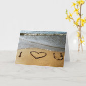 ビーチの挨拶状の愛 カード (黄色い花)