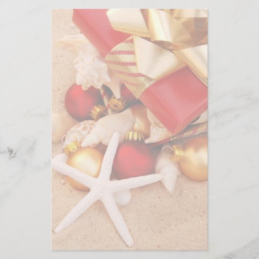 ビーチの文房具のクリスマス 便箋 (正面)