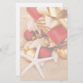 ビーチの文房具のクリスマス 便箋 (正面/裏面)