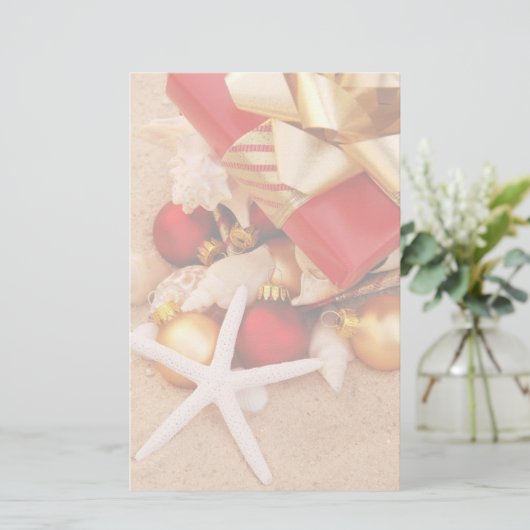 ビーチの文房具のクリスマス 便箋 (スタンド正面)