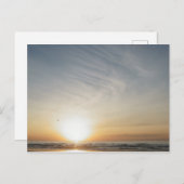 ビーチの日の出お祝いカード インビテーションポストカード (正面/裏面)