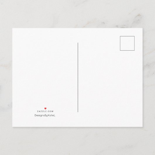 ビーチの日の出お祝いカード インビテーションポストカード (裏面)