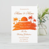 ビーチの日の出と夕焼け サンダーコーブ 招待状 (スタンド正面)