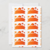 ビーチの日の出と夕焼け サンダーコーブ 招待状 (裏面)