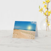 ビーチの日の出- notecard カード (黄色い花)