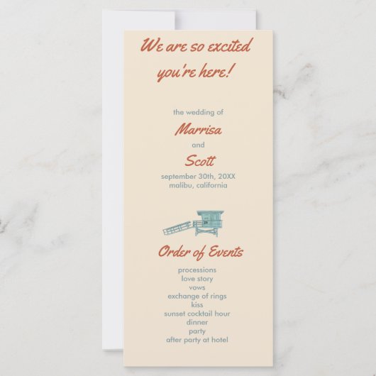 ビーチの日フラットカード (正面)