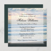 ビーチの日没のブライダルシャワー招待状 招待状 (正面/裏面)