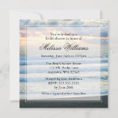 ビーチの日没のブライダルシャワー招待状 招待状 (正面)