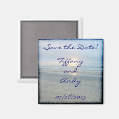 ビーチの日没の日付を保存 マグネット (正面/裏面)