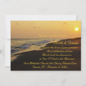 ビーチの日没の結婚式招待状 招待状 (裏面)