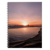 ビーチの日没は暗い光と強いsu ノートブック (正面)