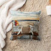 ビーチの日没 クッション (ブランケット)