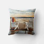 ビーチの日没 クッション (裏面)