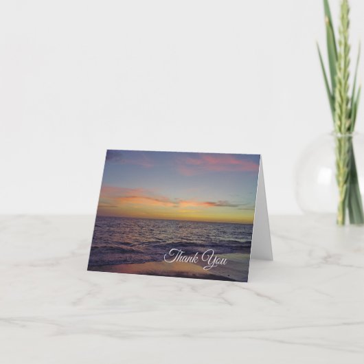 ビーチの日没 サンキューカード (正面)