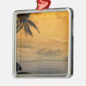 ビーチの日没 メタルオーナメント (左)