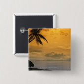 ビーチの日没 缶バッジ (正面&裏面)