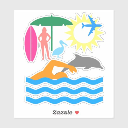 ビーチの日 シール (シート)