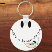 ビーチの日 – ニュージャージー州ロングビーチ島 キーホルダー (正面)