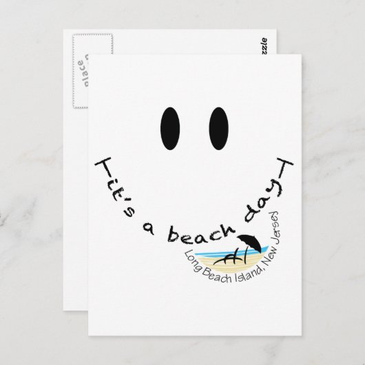 ビーチの日 – ニュージャージー州ロングビーチ島 ポストカード (正面/裏面)