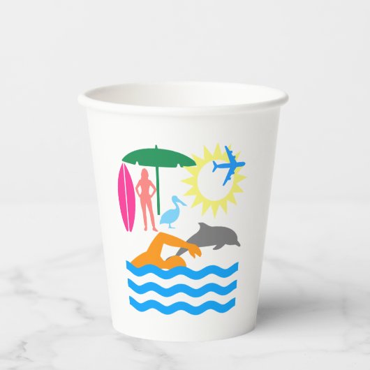 ビーチの日 紙コップ (正面)