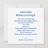 ビーチの日,誕生日パーティービーチ,ドルフィンデイ 招待状 (裏面)