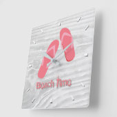 ビーチの時間は個人化なります スクエア壁時計 (傾斜)