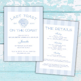 ビーチの最後のトーストの海岸のバチェロレッテ週末 招待状