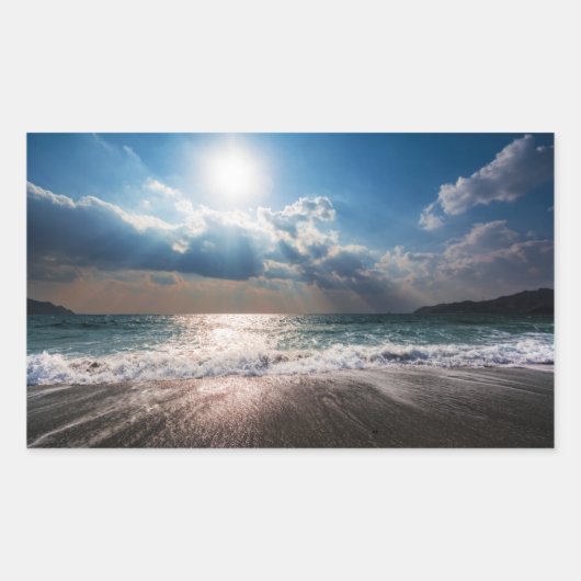 ビーチの最終日 長方形シール (正面)