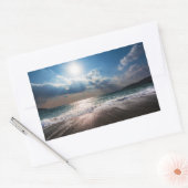 ビーチの最終日 長方形シール (封筒)