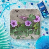 ビーチの朝顔の花のビーチ紫の花 ペーパープレート (パーティー)