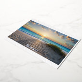 ビーチの栄光のイメージとフィリップ4:4レジョイス! 箔招待状 (回転した状態)