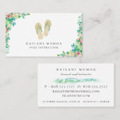 ビーチの植物のビーチサンダル 名刺 (正面/裏面)